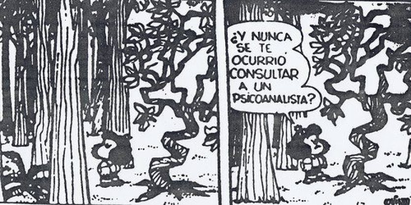 Mafalda recomienda a un árbol un psico